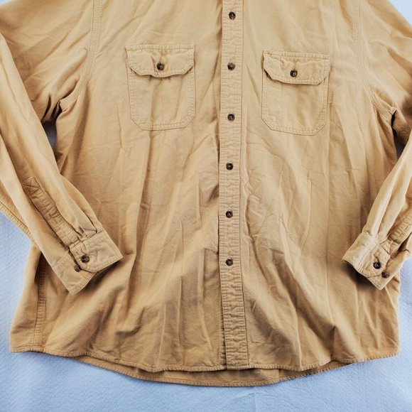 EDDIE BAUER Shirt Men's Casual Button Up Long Sleeve Solid Oxford Yellow 2XL - Picture 4 of 11